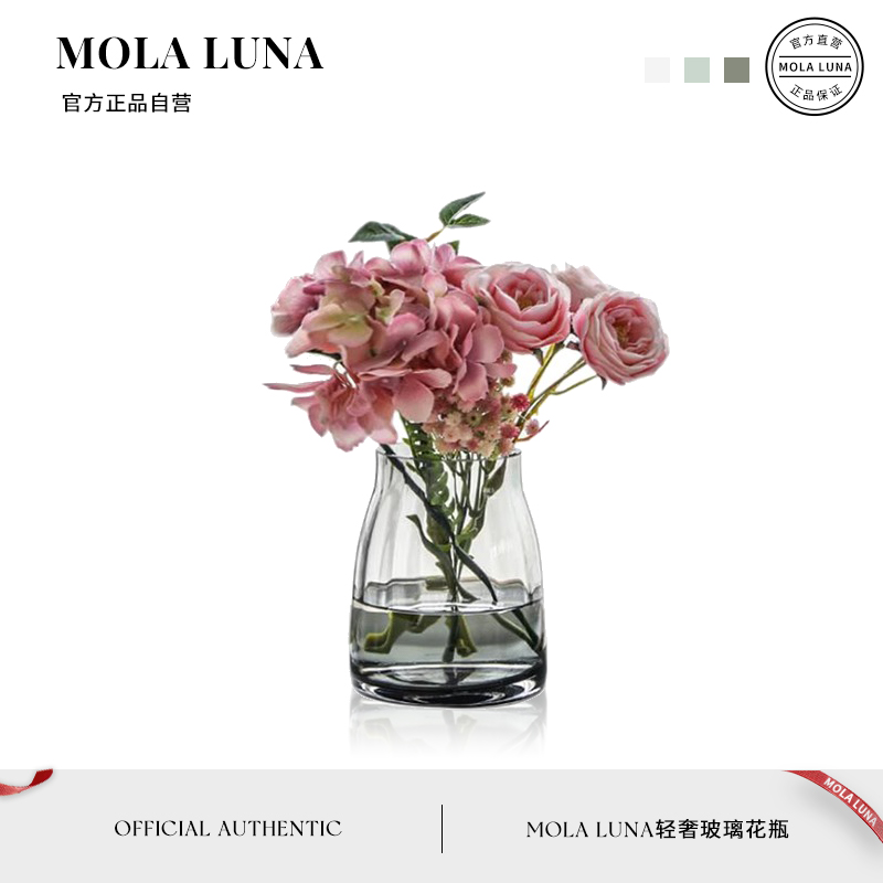 MOLALUNA花瓶轻奢透明玻璃摆件