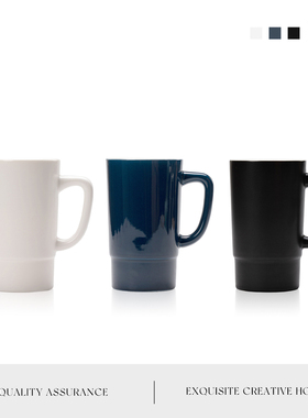 Auramoon.杯具家用简约大容量马克杯耐高温杯子陶瓷杯水杯丨登高