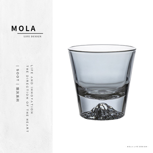 MOLA.Soot.杯具北歐風(fēng)富士山玻璃杯子紅酒杯果茶雞尾酒杯 煙灰