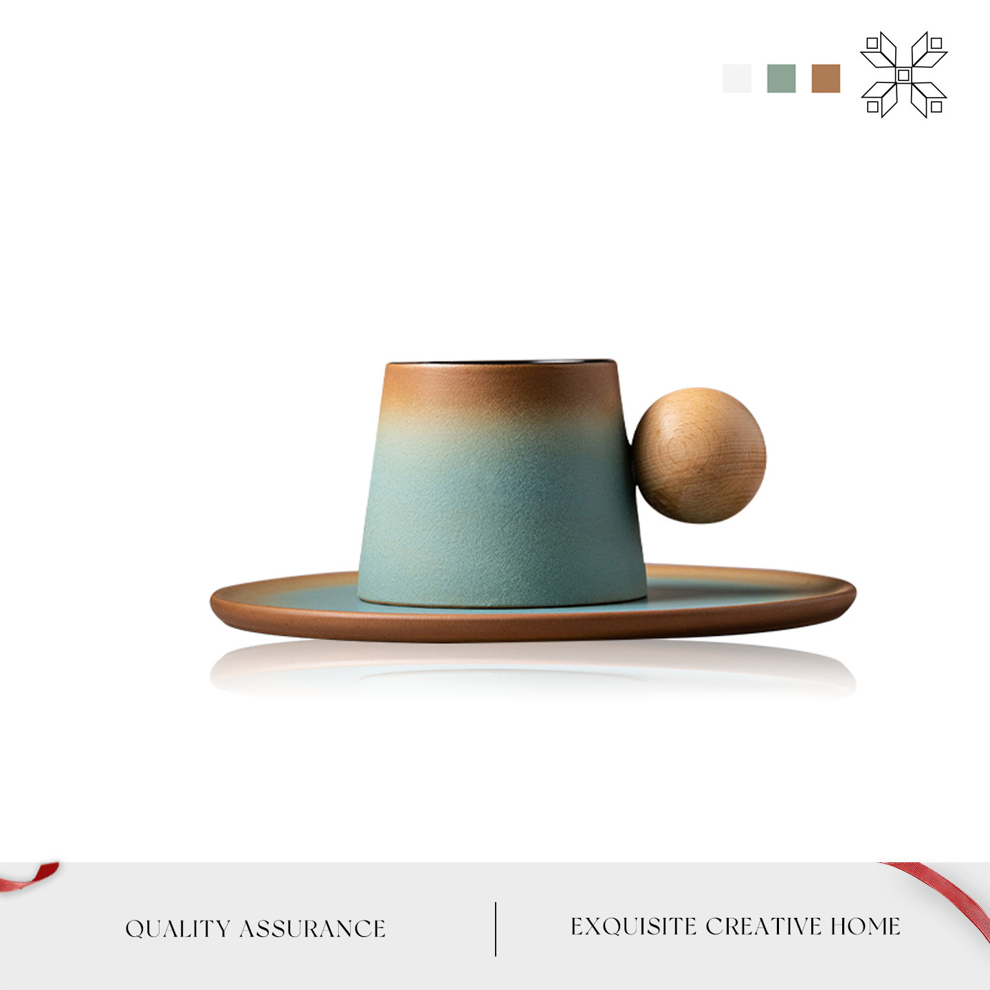 MOLALUNA创意陶瓷拿铁咖啡杯碟