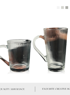 MOLA.Paired.竖纹玻璃杯ins风果汁饮料杯家用美式拿铁杯子 | 配翼