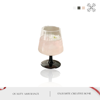 Auramoon黑色高脚玻璃杯家用