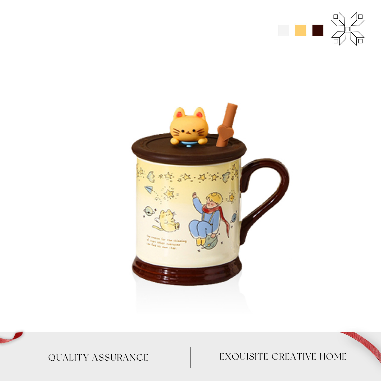 MOLA陶瓷带盖水杯儿童节