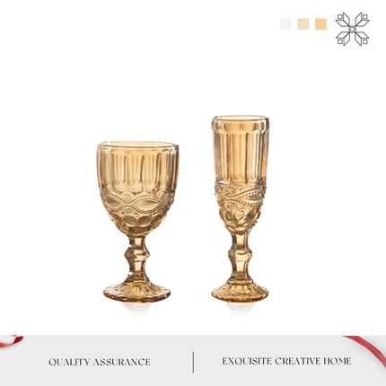 MOLA.Pull.酒具法式宫廷风琥珀色玻璃红酒杯香槟杯高脚杯 | 挽然