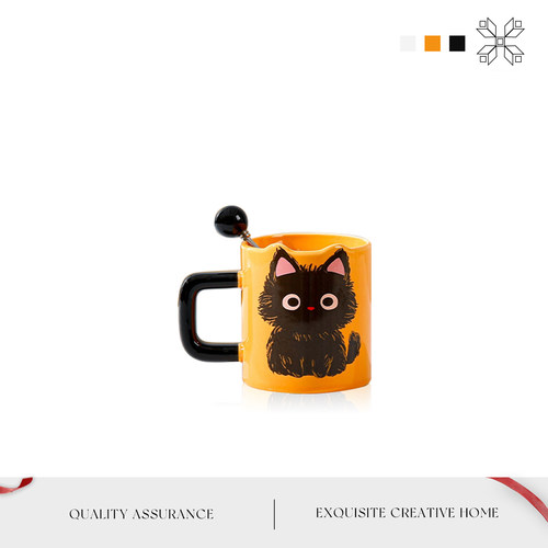 MOLALUNA马克杯可爱猫咪陶瓷杯