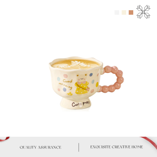MOLA.Cold.杯具卡通小熊陶瓷杯伴手礼马克杯家用水杯咖啡杯 罕冷