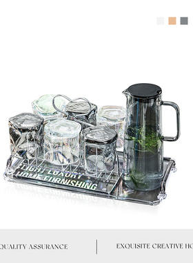 MOLA.Proper.冷水壶大容量玻璃凉水壶套装水杯耐热冷茶壶丨资雅