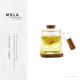 心悦 MOLA·Pleasure·过滤茶杯玻璃水杯家用耐热大容量泡茶杯