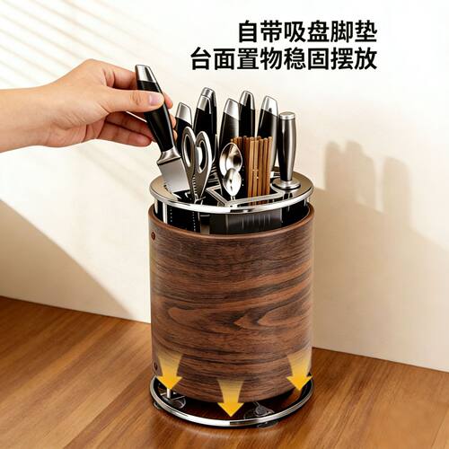 mintrain中古风木纹款旋转刀架