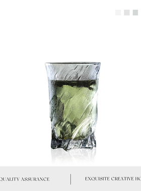 Auramoon.杯具冰川纹玻璃杯日式家用威士忌酒杯洋酒杯 | 瑞森