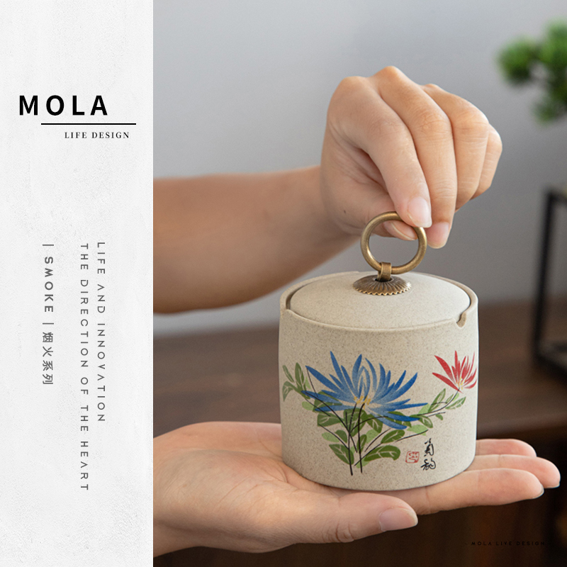 MOLA.Smoke.烟灰缸家用日式创意粗陶防飞灰车载收纳摆件 | 诗逸