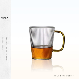 条纹 MOLALUNA.Pattern.杯具家用竖纹泡茶杯耐热玻璃茶杯咖啡杯