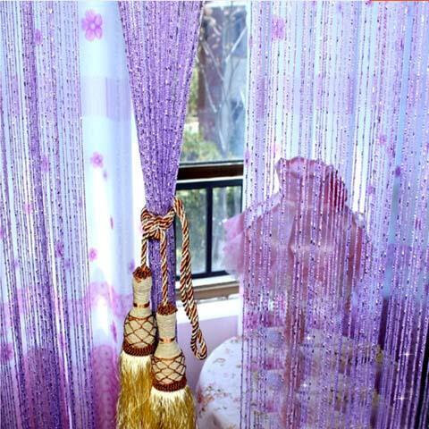 银丝线帘婚庆加密 韩式窗帘客厅装饰线门帘挂帘隔断流苏帘子成品