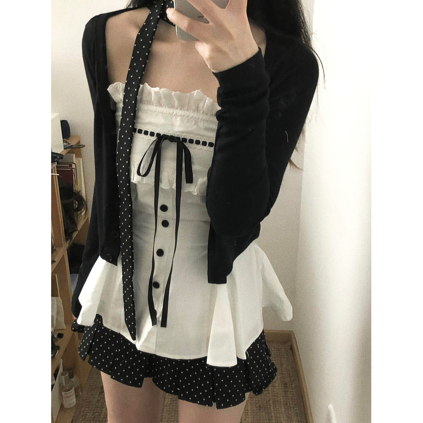 抹胸上衣开衫两件套女韩