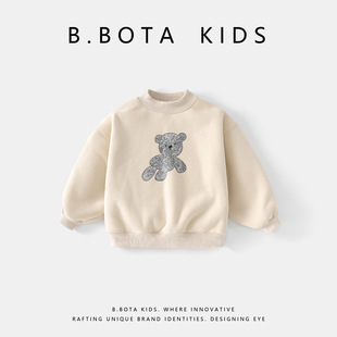 现货 时尚 姐姐家童装 女童韩版 卡通加绒套头卫衣儿童 2525年冬季