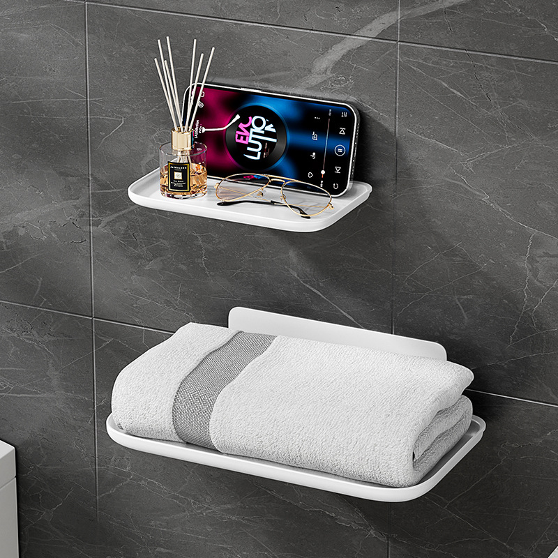 可折叠墙上置物架浴室卫生间厕所床头手机免打孔宿舍收纳架放置