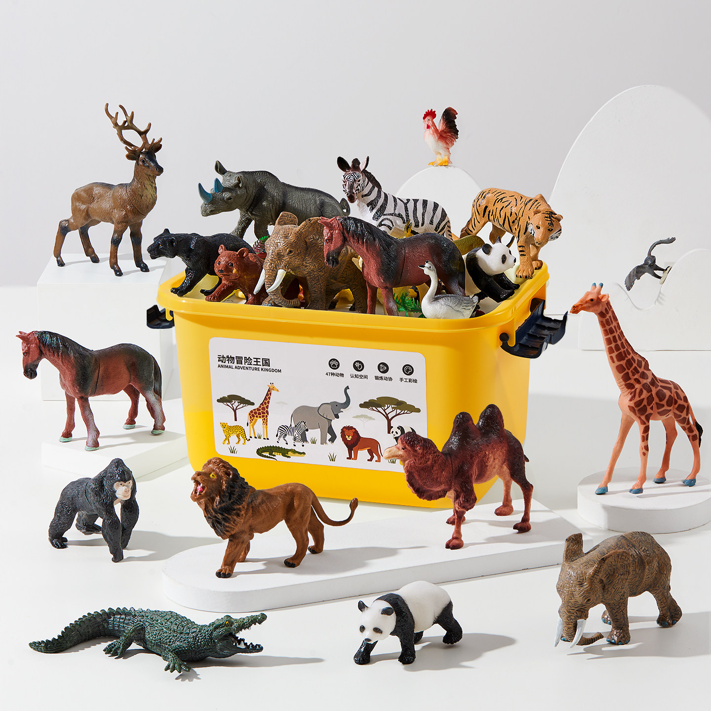 儿童动物模型仿真玩具1到3岁2宝宝恐龙老虎长颈鹿仿生世界小男孩4