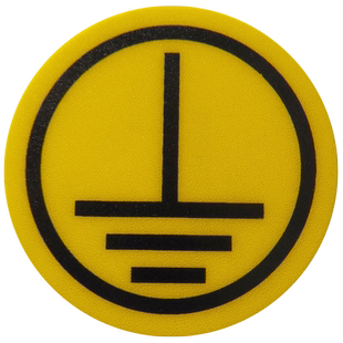 PVC圆形接地标识贴机械设备安全三角形防水警示牌地线N零线标签