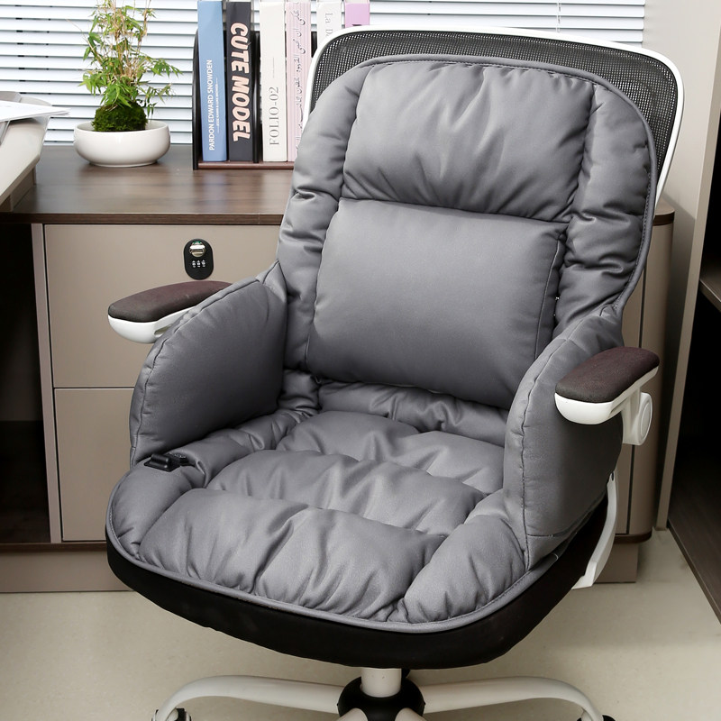 坐垫靠垫一体办公室久坐椅子座垫电加热冬季靠背护腰保暖厚垫子