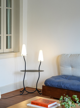 Keijo 简约边几落地灯 法式中古风沙发旁客厅卧室床头高级感