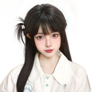 呆毛丸子头水原千鹤同款双鸡毛发夹一体式发饰cos神器假发包抓夹