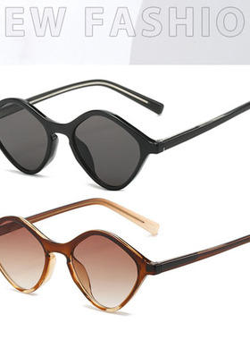 欧美时尚女士太阳镜个性猫眼菱形防紫外线遮阳墨镜跨境品质眼镜潮