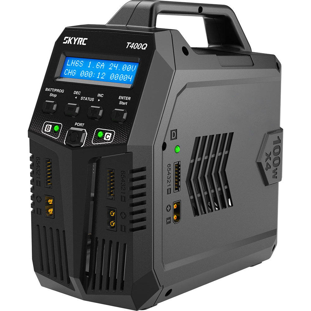 SKYRC天空创新 T400Q 4通道*10W智能平衡充电器 AC /DC 内置电源