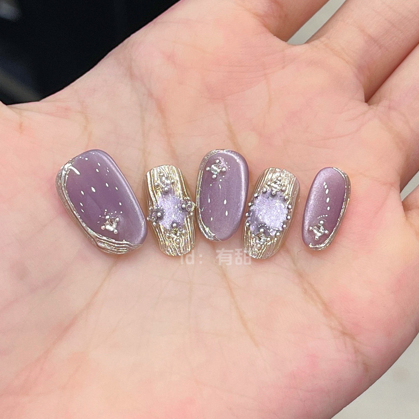 紫色猫眼穿戴甲短款手工绝美显白穿戴美甲2025新款高级感指甲贴片,彩妆/香水/美妆工具,穿戴甲/甲片,淘宝优惠券,粉丝福利购,淘宝优惠卷