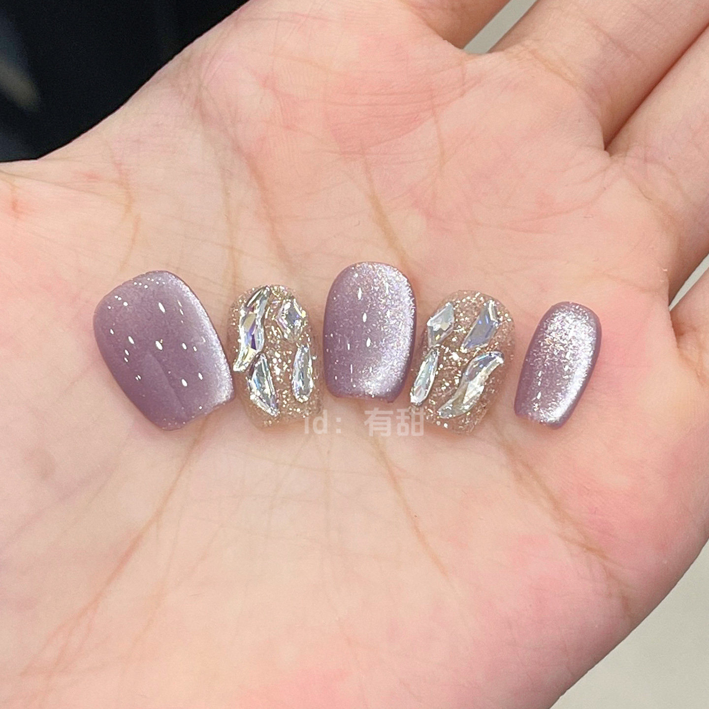 紫色猫眼穿戴甲短款绝美穿戴美甲2025新款高级感手工爆款指甲贴片,彩妆/香水/美妆工具,穿戴甲/甲片,淘宝优惠券,粉丝福利购,淘宝优惠卷