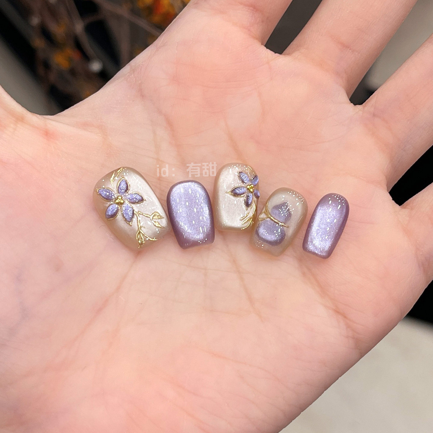 紫色猫眼穿戴甲秋冬高级感显白短款指甲贴片2026新款手工穿戴美甲,彩妆/香水/美妆工具,穿戴甲/甲片,淘宝优惠券,粉丝福利购,淘宝优惠卷