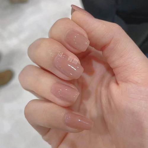 甘露寺穿戴甲短款手工高级感嬛嬛色穿戴美甲2025新款裸色指甲贴片