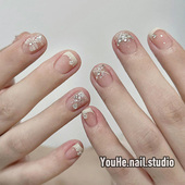 绝美穿戴甲短款 2025新年款 手工蝴蝶穿戴美甲高级感手工精致短戴甲