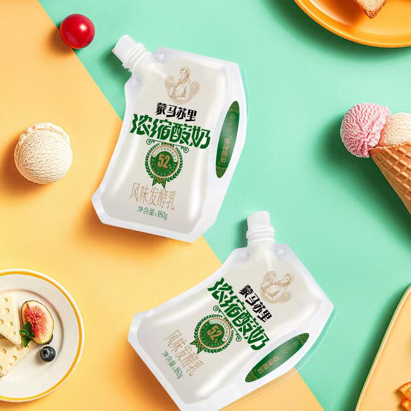 兰格格雪原内蒙老酸奶蒙马苏里浓缩酸奶蒙式冰酪益生菌白桃味酸奶