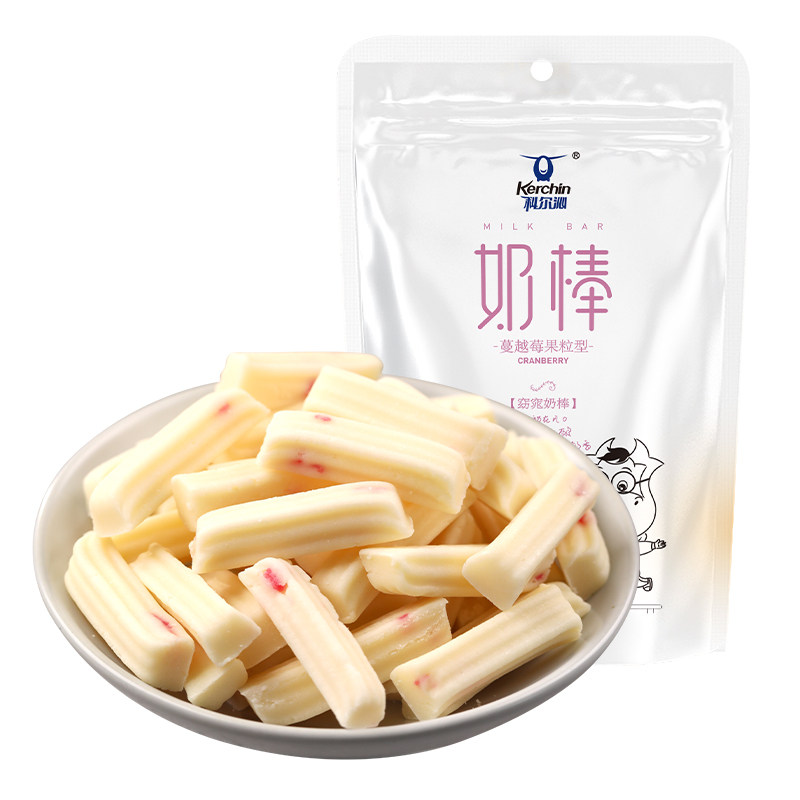 内蒙特产奶制品科尔沁蔓越莓口味奶棒休闲食品奶酪100g*3袋装