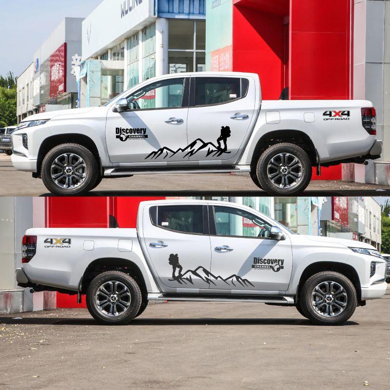 适用于三菱L200车贴拉花汽车腰线彩条装饰贴个性皮卡越野改装贴纸