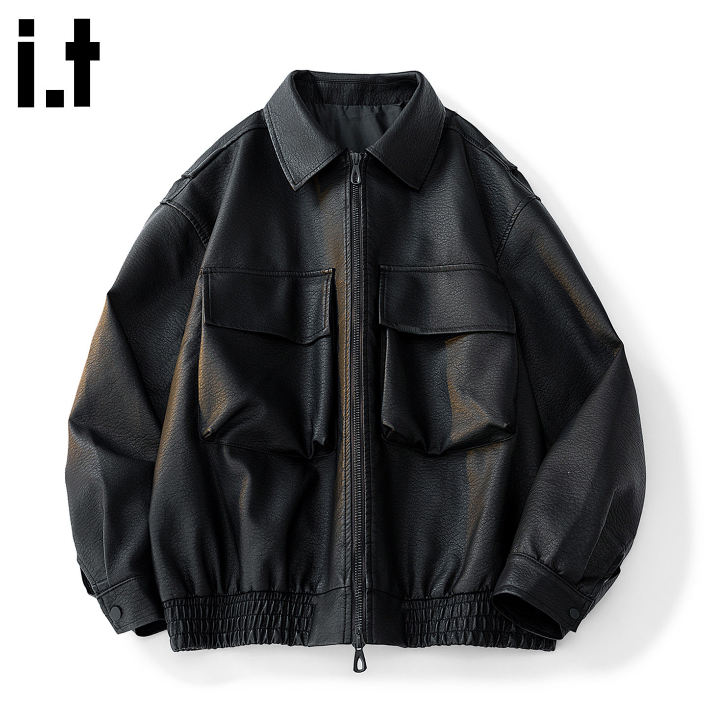 it FIVE CM美式潮牌皮衣工装PU皮夹克男款机车服宽松休闲男士外套,男装,皮衣,淘宝优惠券,粉丝福利购,淘宝优惠卷