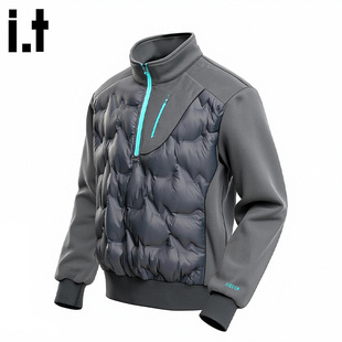 it FIVE CM半拉链羽绒服男款冬季美式潮牌轻薄情侣款立领防寒外套