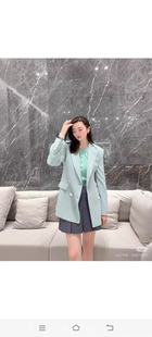 型很好 歌家女裝 EWB333T00400 版 外套 全標大貨 淺青綠色西裝