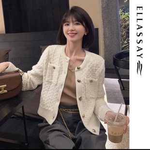 歌家女装 EWB353M00600 24年全标大货 白色针织开衫