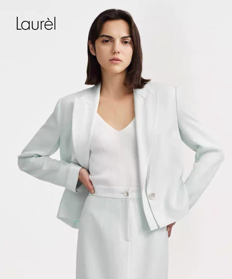 Laurèl劳芮 剪标 冰粉绿西装外套 LWD351T0100