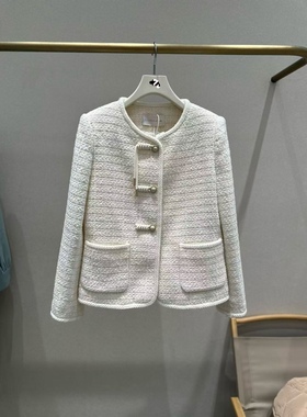 歌L思  24年全标大货  白色小香风外套 EWD353W02600