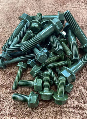国标电动车军绿色法兰M6外六角M8螺栓摩托车M10螺杆螺丝外壳紧固