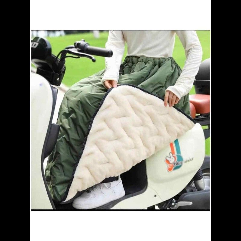 秋冬电动车挡风被摩托骑车保暖护膝防水加厚加绒半身裙防风裙男女