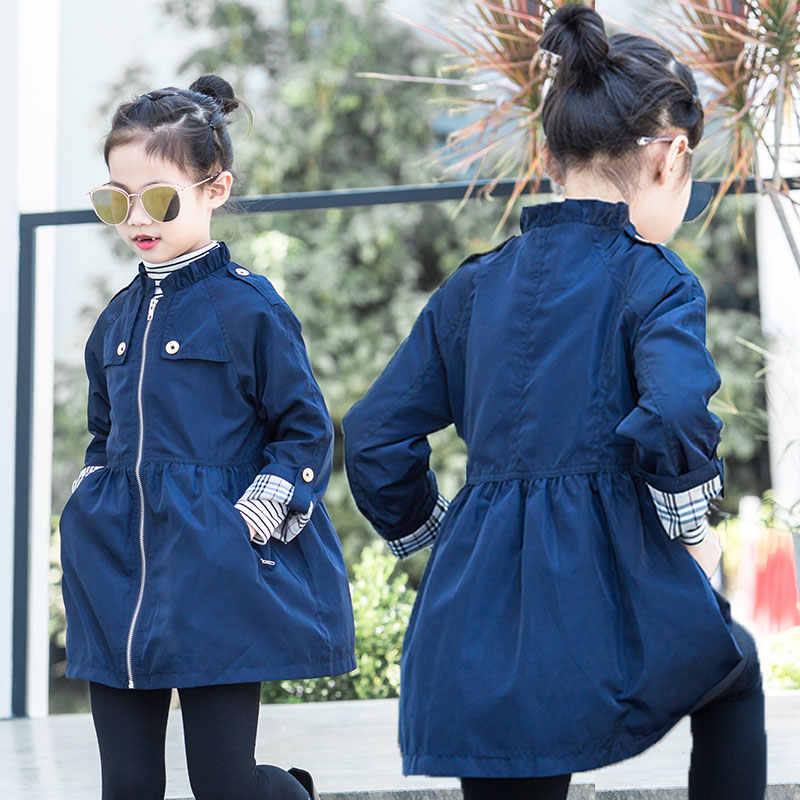 女童秋装外套2024新款儿童薄款风衣中长款小女孩上衣洋气淑女可爱