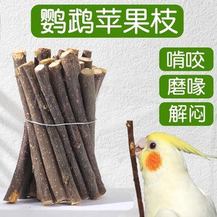 鹦鹉苹果枝木专用磨牙棒啃咬鸟玩具解闷自嗨牡丹虎皮磨嘴用品大全