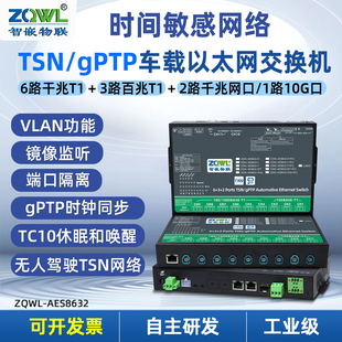 车载以太网交换机镜像监控gPTP时钟同步100/1000BASE-T1无人驾驶TSN网络数据监听VLAN电连ECT/TEMatenet/HMTD