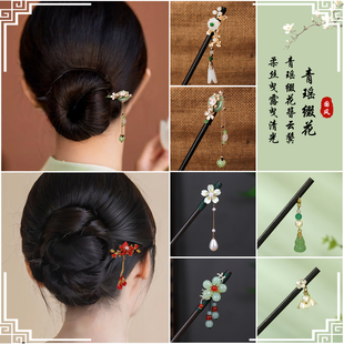 古风木簪流苏步摇发簪子头饰盘发汉服配饰古装发钗挽发饰品礼物女