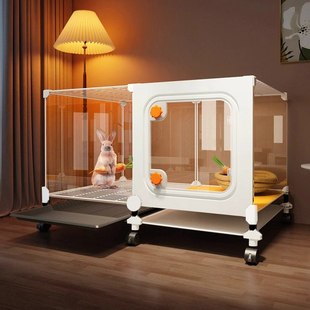 透明兔笼子家用室内大号带接粪托盘荷兰猪侏儒兔宠物专用豪华别墅