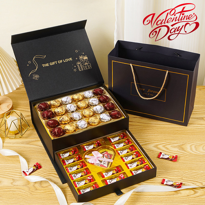 德芙巧克力礼盒装精美高档双层礼物送老婆女生38女神节礼物