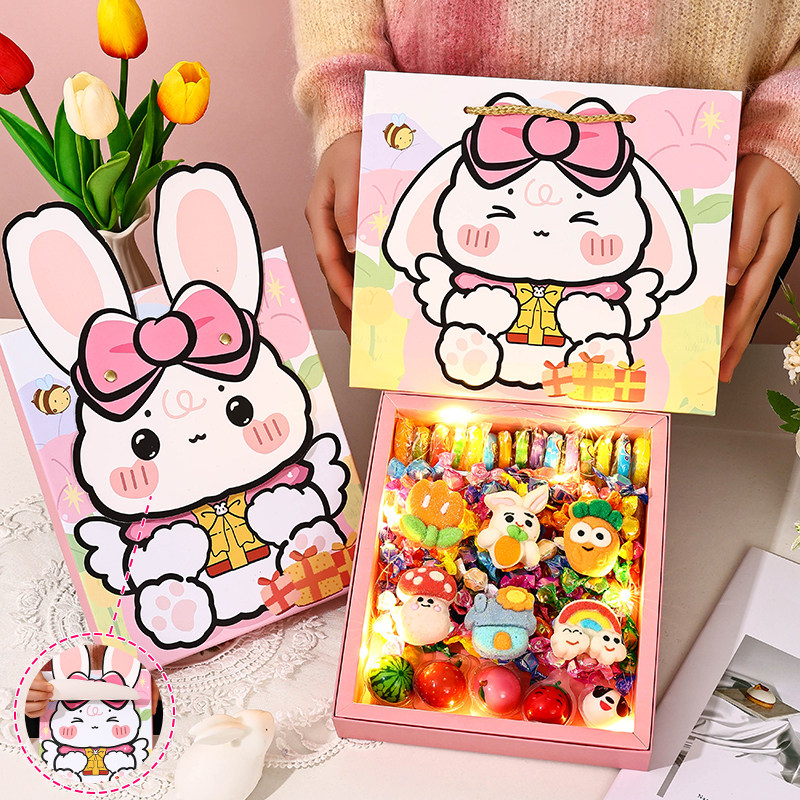 糖果礼盒可爱棉花糖棒棒糖零食新年年货节送男女生儿童生日礼物